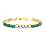 Bracciale tennis cristalli baguette con catena grumetta centrale - Gioielleria Fondente