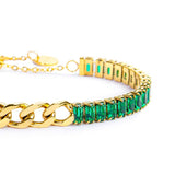 Bracciale tennis cristalli baguette con catena grumetta centrale - Gioielleria Fondente