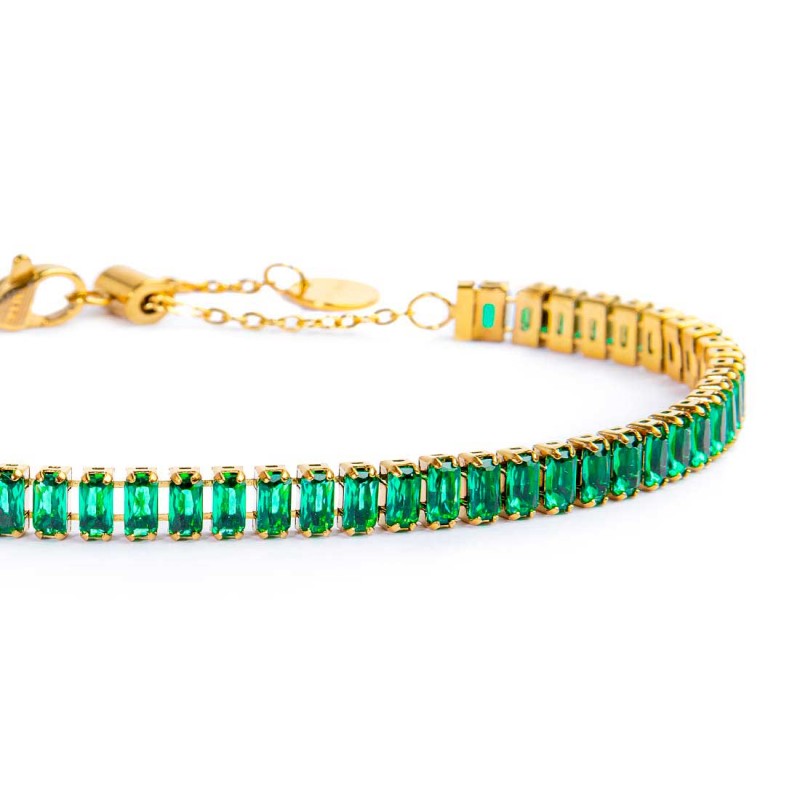 Bracciale tennis cristalli baguette - Gioielleria Fondente