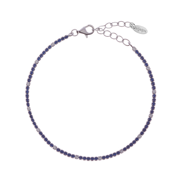 Bracciale Tennis Mania con Zirconi Blu e Bianchi - Gioielleria Fondente