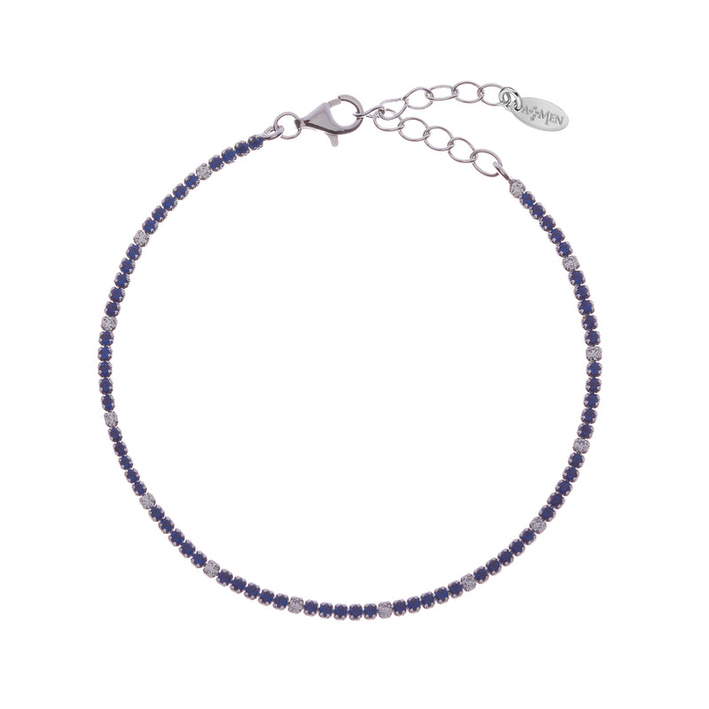 Bracciale Tennis Mania con Zirconi Blu e Bianchi - Gioielleria Fondente