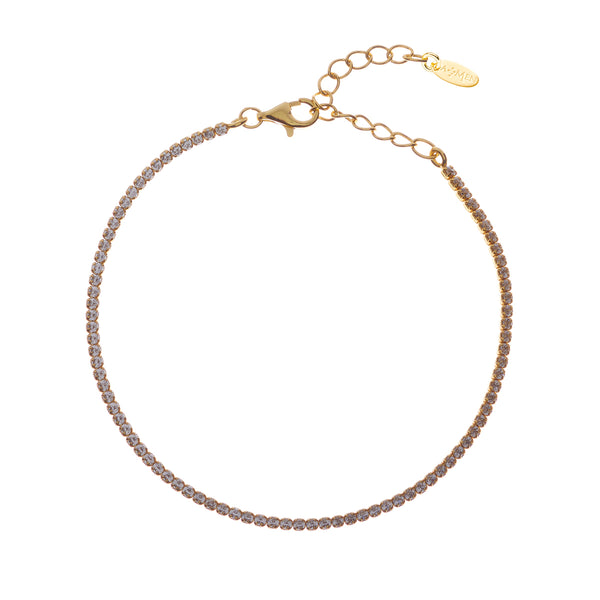 Bracciale Tennis Mania Dorato con Zirconi Bianchi - Gioielleria Fondente