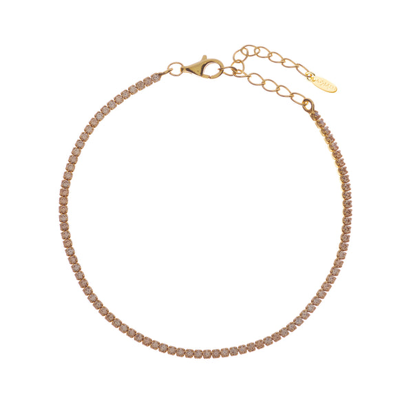 Bracciale Tennis Mania Dorato con Zirconi Champagne - Gioielleria Fondente