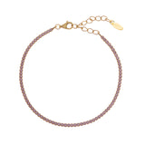 Bracciale Tennis Mania Dorato con Zirconi Rosa - Gioielleria Fondente