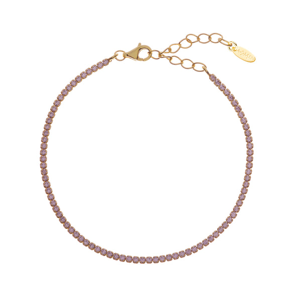 Bracciale Tennis Mania Dorato con Zirconi Rosa - Gioielleria Fondente