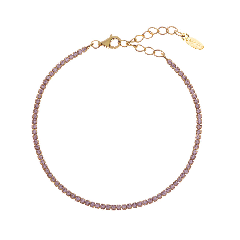 Bracciale Tennis Mania Dorato con Zirconi Rosa - Gioielleria Fondente