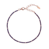 Bracciale Tennis Mania Rosè con Zirconi Blu e Bianchi - Gioielleria Fondente