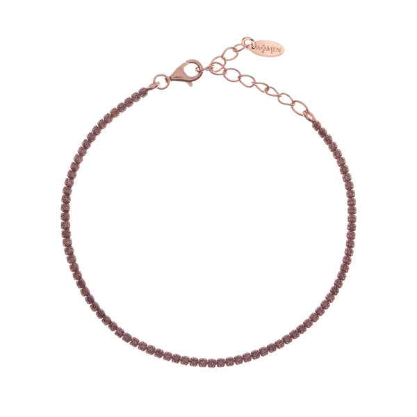 Bracciale Tennis Mania Rosè con Zirconi Champagne - Gioielleria Fondente