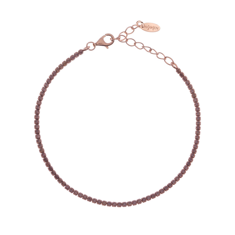 Bracciale Tennis Mania Rosè con Zirconi Champagne - Gioielleria Fondente