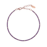 Bracciale Tennis Mania Rosè con Zirconi Lilla e Bianchi - Gioielleria Fondente