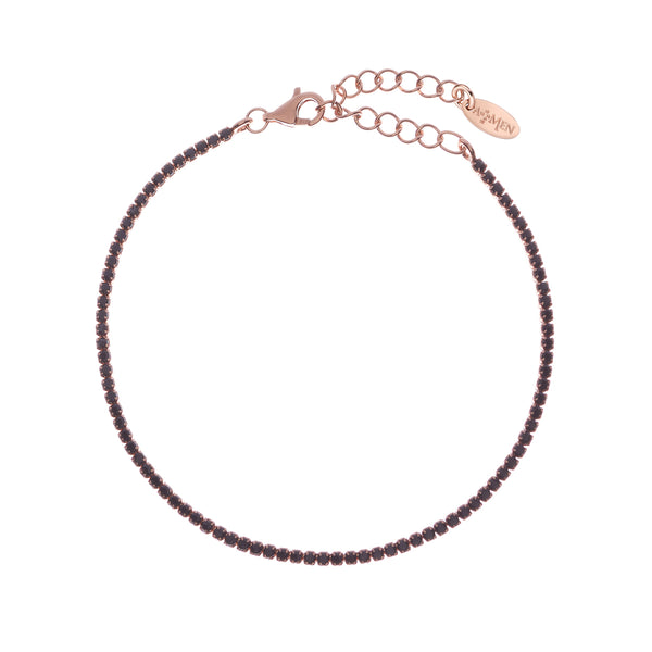 Bracciale Tennis Mania Rosè con Zirconi Neri - Gioielleria Fondente