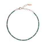 Bracciale Tennis Mania Rosè con Zirconi Verdi e Bianchi - Gioielleria Fondente