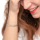 Bracciale tennis zirconi baguette catena snake squadrata