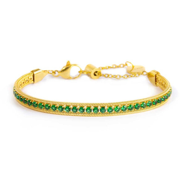 Bracciale tennis zirconi baguette catena snake squadrata