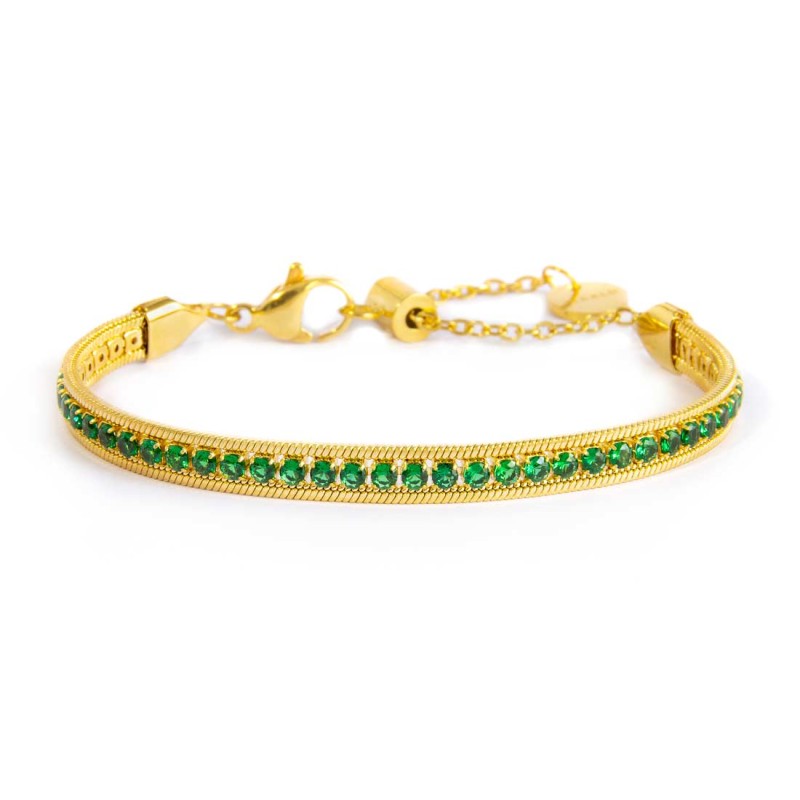 Bracciale tennis zirconi baguette catena snake squadrata
