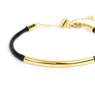 Bracciale triplo filo con cordino cerato con tubolare centrale