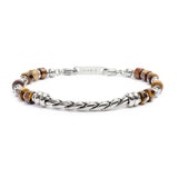 Bracciale con rondelle occhio di tigre catena twisted - Gioielleria Fondente