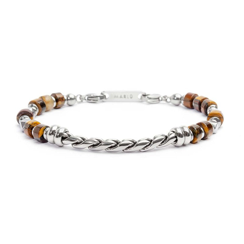 Bracciale con rondelle occhio di tigre catena twisted - Gioielleria Fondente