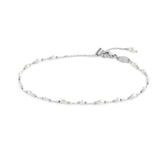 Cavigliera catena con perle ovali e a sfera