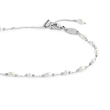 Cavigliera catena con perle ovali e a sfera