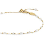 Cavigliera catena con perle ovali e a sfera