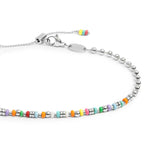 Cavigliera catena con sfere e perline di plastica colorate