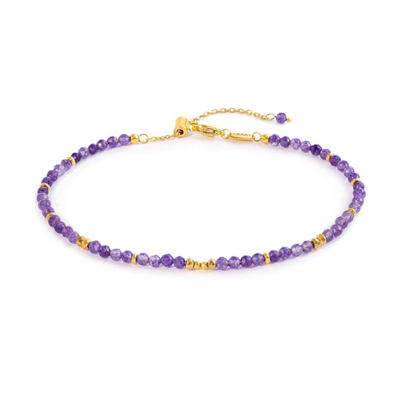 Cavigliera con agata colorata ed ematite