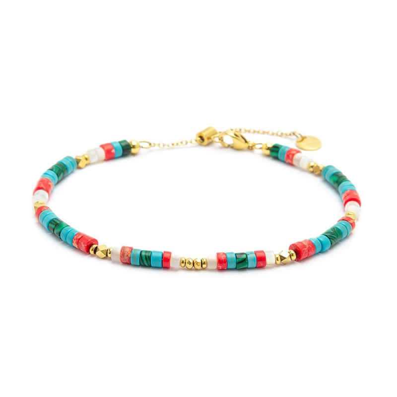 Cavigliera con rondelle multicolore - Gioielleria Fondente