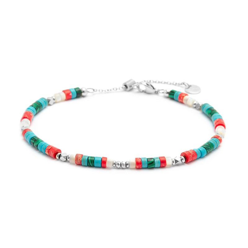 Cavigliera con rondelle multicolore - Gioielleria Fondente