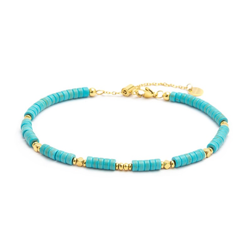 Cavigliera con rondelle turchesi - Gioielleria Fondente