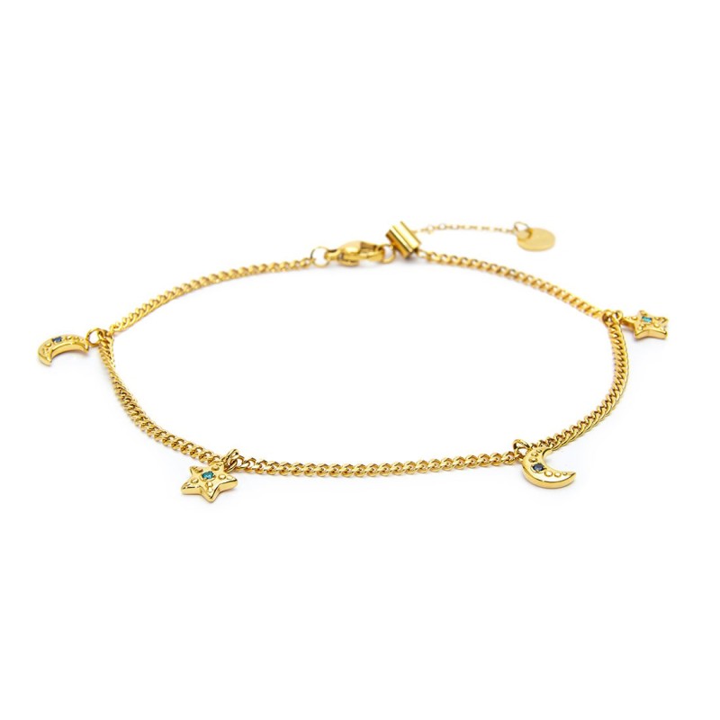 Cavigliera stella e luna - Gioielleria Fondente