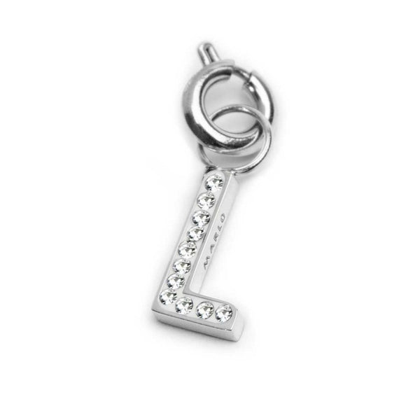 Charm lettera L con cristalli - Gioielleria Fondente