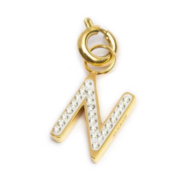 Charm lettera N con cristalli - Gioielleria Fondente