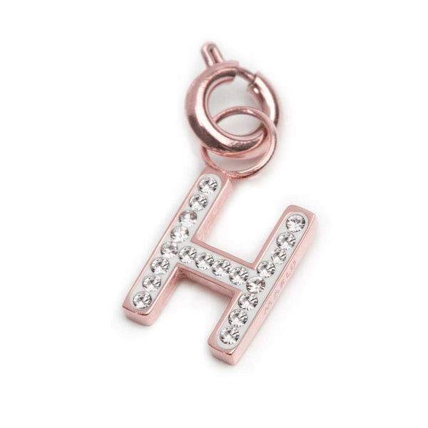 Charm lettera H con cristalli - Gioielleria Fondente