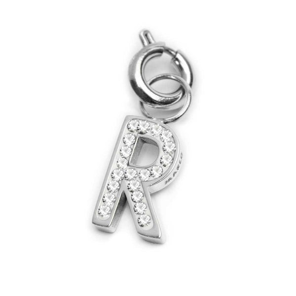 Charm lettera R con cristalli - Gioielleria Fondente