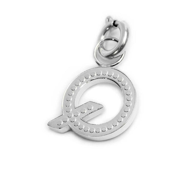 Charm lettera Q con cristalli - Gioielleria Fondente