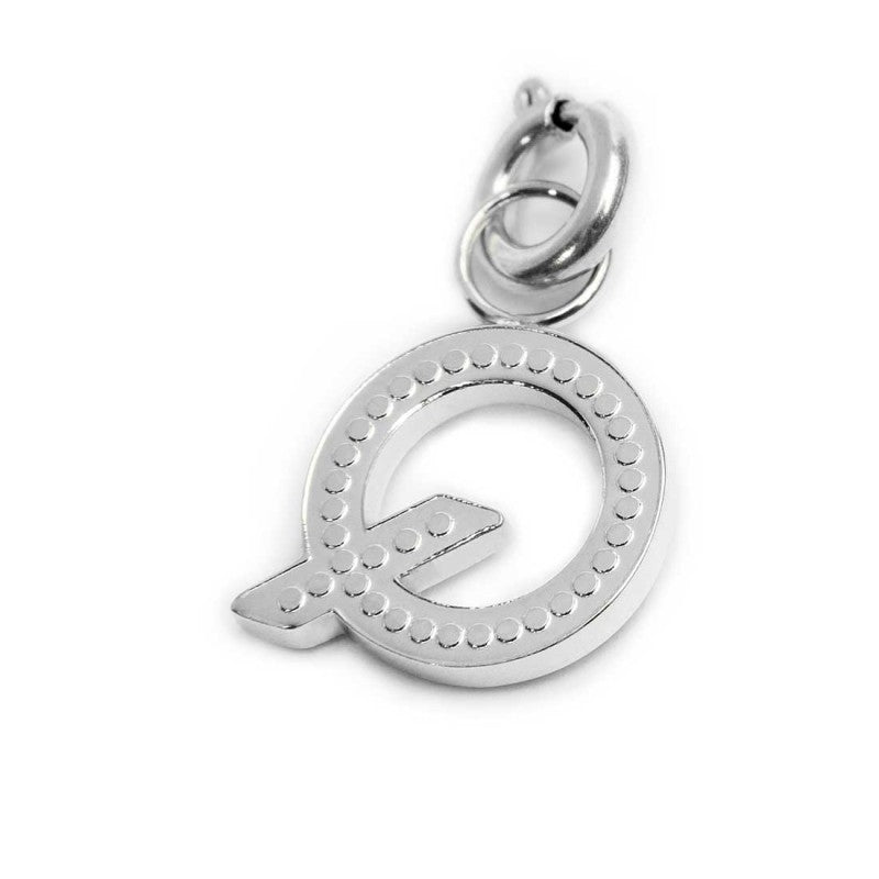 Charm lettera Q con cristalli - Gioielleria Fondente