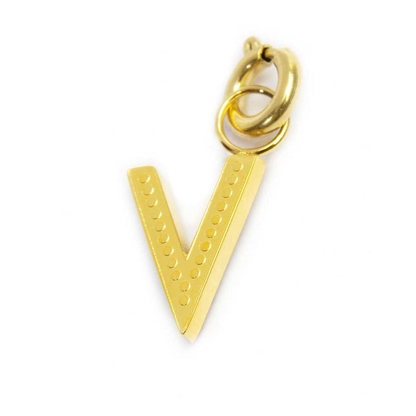 Charm lettera V con cristalli - Gioielleria Fondente