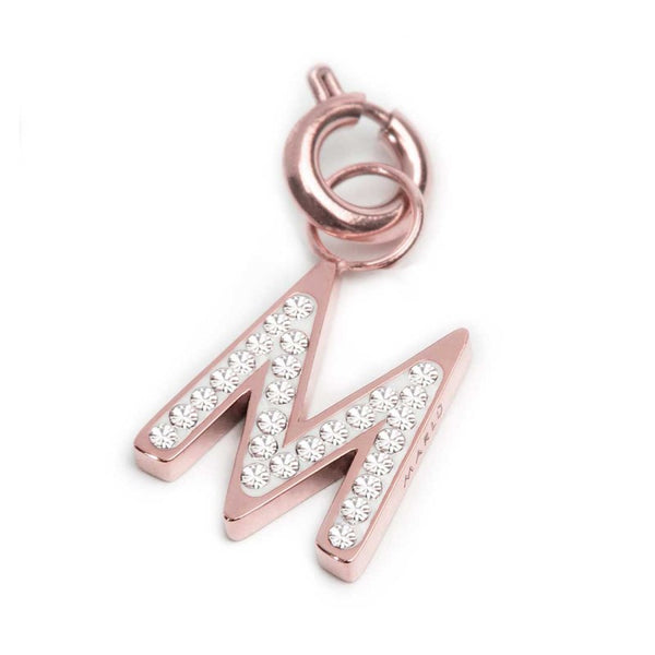Charm lettera M con cristalli - Gioielleria Fondente
