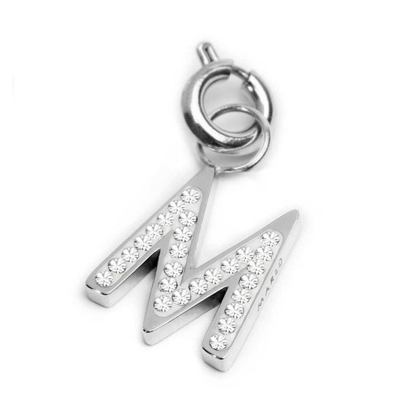 Charm lettera M con cristalli - Gioielleria Fondente