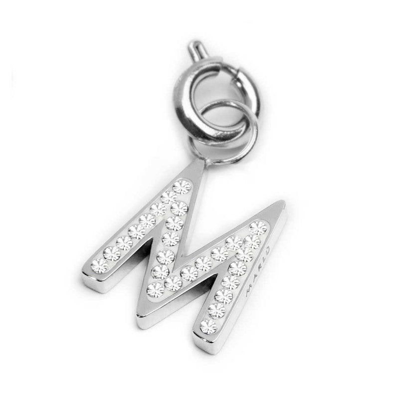 Charm lettera M con cristalli - Gioielleria Fondente