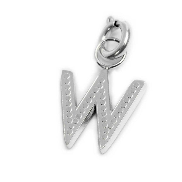 Charm lettera W con cristalli - Gioielleria Fondente