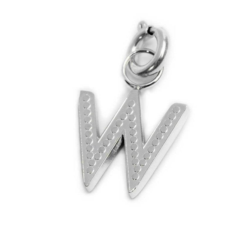 Charm lettera W con cristalli - Gioielleria Fondente