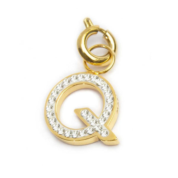 Charm lettera Q con cristalli - Gioielleria Fondente