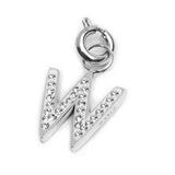 Charm lettera W con cristalli - Gioielleria Fondente