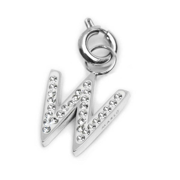 Charm lettera W con cristalli - Gioielleria Fondente