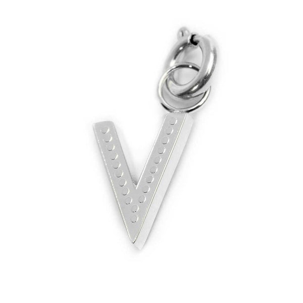 Charm lettera V con cristalli - Gioielleria Fondente
