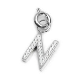 Charm lettera N con cristalli - Gioielleria Fondente