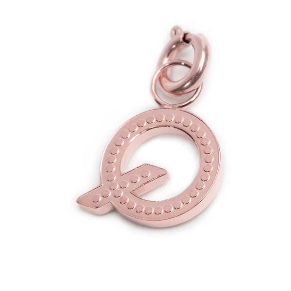 Charm lettera Q con cristalli - Gioielleria Fondente