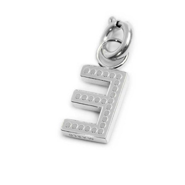 Charm lettera E con cristalli - Gioielleria Fondente